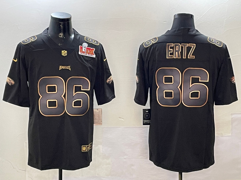 Men Philadelphia Eagles 86 Ertz black 2025 Nike NFL jersey style 011